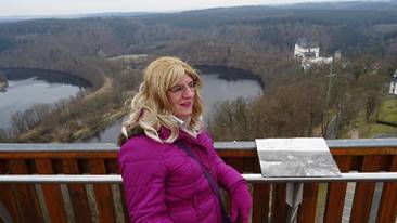 Februar 2019 auf dem Saaleturm mit Blick auf Schloss Burgk